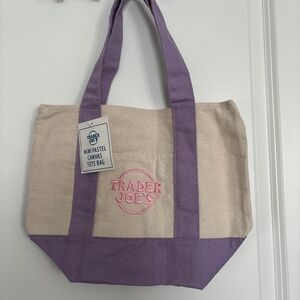 Mini Pastel Canvas Tote Bag by Trader Joe's in Lavender *NWT*